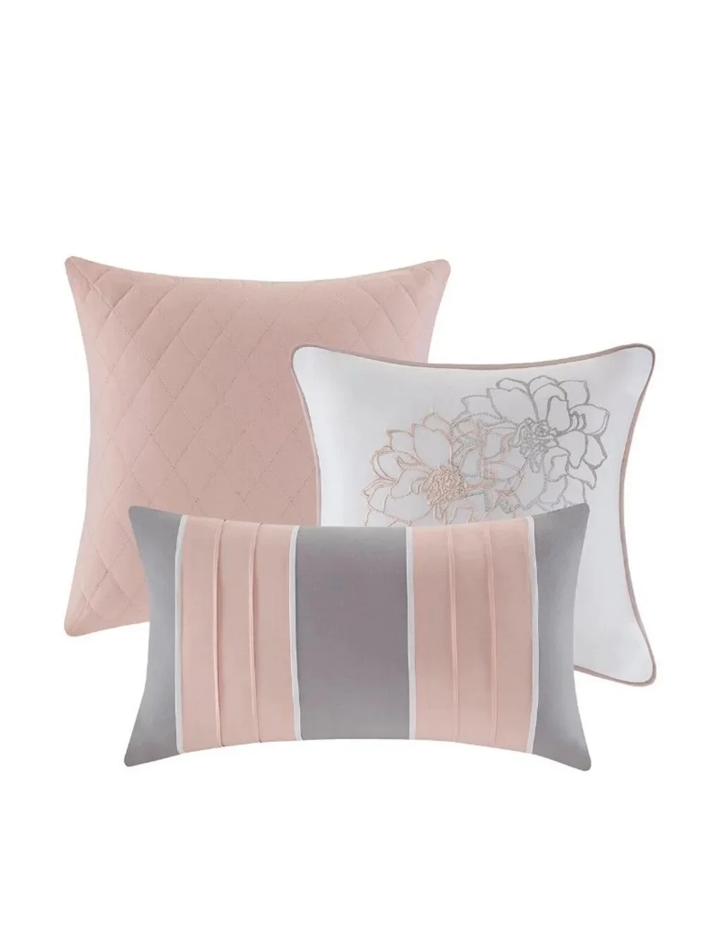 Madison Park Lola 6-Piece King Duvet Cover Set, Gray Blush Multi Floral